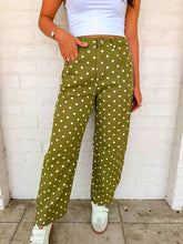 Load image into Gallery viewer, Say My Name Olive Polka Dot Pants