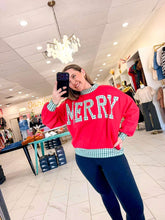 Load image into Gallery viewer, Merry Holidays Red Gingham Pullover