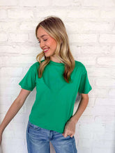Load image into Gallery viewer, Fill My Cup Cropped Kelly Green Tee