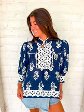 Load image into Gallery viewer, THML Hard To Do Navy Top