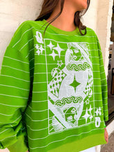 Load image into Gallery viewer, Queen Of Sparkles Green Football Field Queen Card Logo Sweatshirt