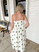 Load image into Gallery viewer, Spotted You Green Polka Dot Maxi Dress