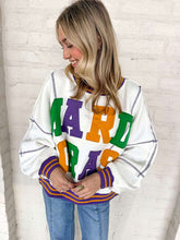 Load image into Gallery viewer, Mardi Gras Loose Fit Sweatshirt Top