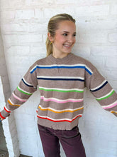 Load image into Gallery viewer, THML Stripe Love Taupe Sweater