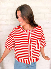 Load image into Gallery viewer, The Good News Red Stripe Top