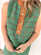 Load image into Gallery viewer, THML Home For Christmas Green Tweed Dress