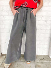 Load image into Gallery viewer, Around Town Black Terry Washed Pants