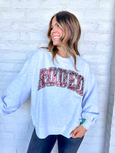 Load image into Gallery viewer, Queen Of Sparkles Grey and Red Rodeo Sweatshirt