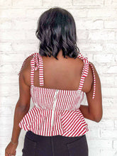 Load image into Gallery viewer, Play Ball Red Stripe Top