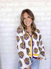 Load image into Gallery viewer, Queen Of Sparkles LSU Tiger Head Cardigan