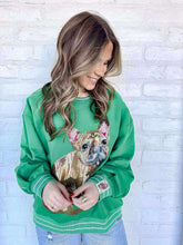 Load image into Gallery viewer, Queen Of Sparkles Green French Bulldog Sweatshirt