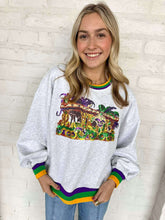Load image into Gallery viewer, Women wearing Mardi Gras sweatshirt