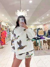 Load image into Gallery viewer, Queen Of Sparkles Flying Duck Mock Neck Sweatshirt
