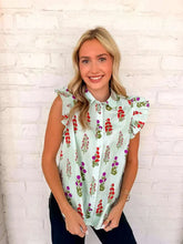 Load image into Gallery viewer, Floral Features Mint Mix Top