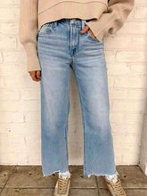 Load image into Gallery viewer, Imagine The Good High Rise Distressed Hem Crop Wide Leg Jean