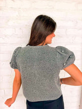 Load image into Gallery viewer, Treat Yourself Floral Charcoal Knit Top
