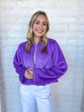 Load image into Gallery viewer, For The Plot Purple Fur Coat