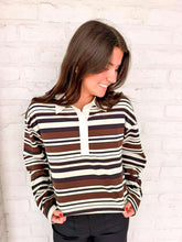 Load image into Gallery viewer, Miles On It Stripe Brown Top
