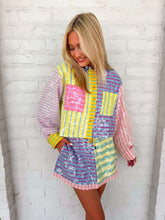 Load image into Gallery viewer, Queen Of Sparkles Multi Sequin Colorblock Stripe Skort