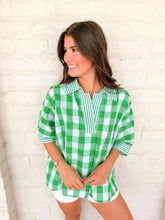Load image into Gallery viewer, Checkered Craze Green Top
