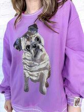 Load image into Gallery viewer, Queen Of Sparkles Light Purple Pug Sweatshirt