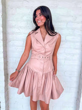 Load image into Gallery viewer, Texas Skies Blush Faux Leather Dress