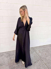 Load image into Gallery viewer, Date Night Black Kimono Maxi Dress