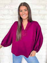 Load image into Gallery viewer, Choose A Side Burgundy Top