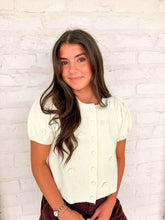 Load image into Gallery viewer, Treat Yourself Floral Cream Knit Top