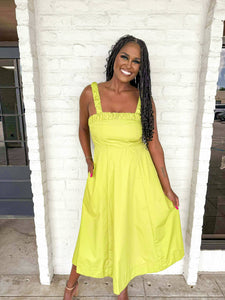 Simple Joy Chartreuse Dress