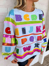 Load image into Gallery viewer, Queen Of Sparkles Grey Multi ABCs Sweatshirt