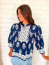 Load image into Gallery viewer, THML Hard To Do Navy Top