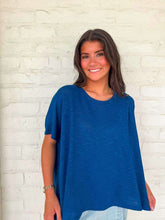 Load image into Gallery viewer, Sunset Stroll Light Navy Oversized Top