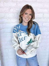 Load image into Gallery viewer, Queen Of Sparkles Blue &amp; White "Ski Ya Later" Sweatshirt