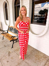 Load image into Gallery viewer, Grateful Gingham Red Skirt Set