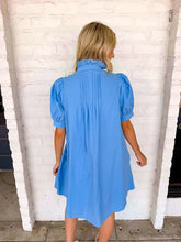 Load image into Gallery viewer, Deal With It Blue Puff Sleeve Dress