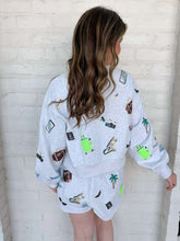 Load image into Gallery viewer, Queen Of Sparkles Grey Multi Travel Icon Sweatshirt