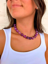 Load image into Gallery viewer, Resin Round Purple Necklace