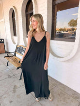 Load image into Gallery viewer, Night Shift Black Cami Maxi Dress