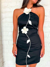 Load image into Gallery viewer, Floral Vines Black Dress