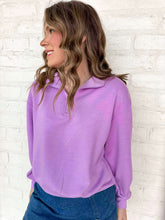 Load image into Gallery viewer, Take A Look Lavender Scuba Pullover