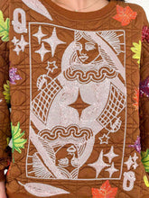 Load image into Gallery viewer, Queen Of Sparkles Brown Multi Leaf Quilted Card Sweatshirt