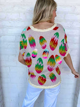 Load image into Gallery viewer, Queen Of Sparkles Multi Easter Egg Knit Top