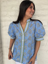 Load image into Gallery viewer, Season In Bloom Blue Top