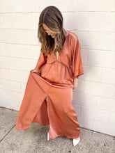 Load image into Gallery viewer, Date Night Caramel Kimono Maxi Dress