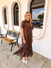 Load image into Gallery viewer, Delicate Darling Brown Midi Dress