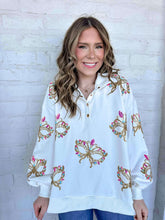 Load image into Gallery viewer, Iridescent Mask Mock Neck Button Up (front &amp; back)