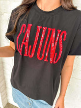 Load image into Gallery viewer, Jordan Amanda Black Cajuns Top