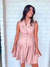 Load image into Gallery viewer, Texas Skies Blush Faux Leather Dress