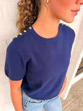 Load image into Gallery viewer, For The Moment Navy Top